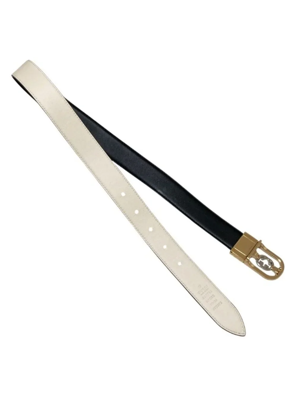 Gucci Interlocking G Reversible Belt White Black